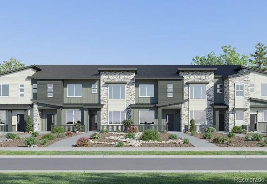 Front exterior of a new home in , Loveland, CO, highlighting curb appeal (Image 1).