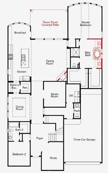 2D floor plan layout of this home in The Meadows at Imperial Oaks, Spring, TX (Image 2). 2D floor plan layout of this home in The Meadows at Imperial Oaks, Spring, TX (Image 2).
