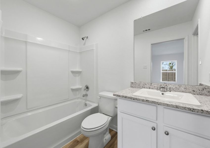 Master bathroom with granite countertops