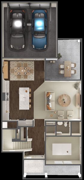 2D floor plan layout for the Poppy by Tri Pointe Homes in The Retreat at Harvest, Argyle, TX (Image 4).