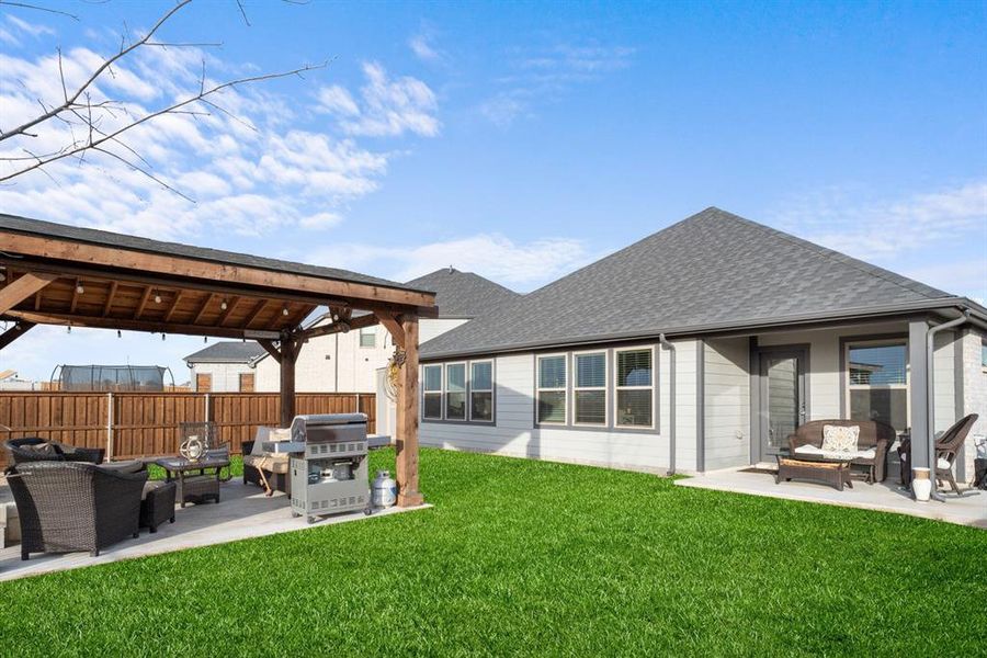 Exterior details and patio area of a home in Madero, Haslet (Image 3). Exterior details and patio area of a home in Madero, Haslet (Image 3).