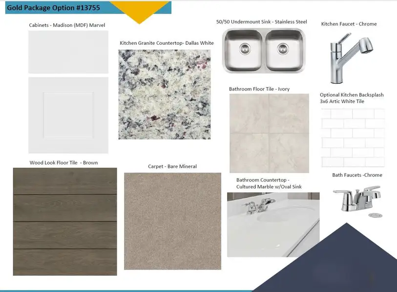 Sample of building materials used in homes in Marble Creek Crossing, Austin (Image 3).