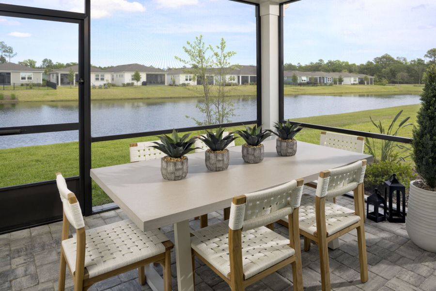 Exterior details and patio area of a home in RiverTown - WaterSong, St. Johns (Image 4).
