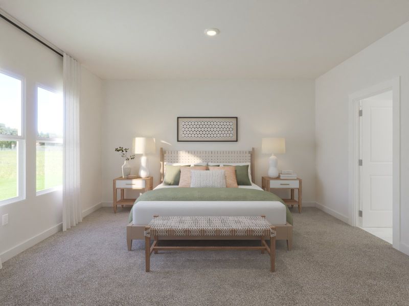 The primary suite offers a private retreat. The primary suite offers a private retreat.