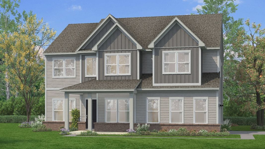 Representative exterior photo of a completed home built from the Grace II by DRB Homes in Richvale Estates, Fairview, TN (Image 25). Representative exterior photo of a completed home built from the Grace II by DRB Homes in Richvale Estates, Fairview, TN (Image 25).