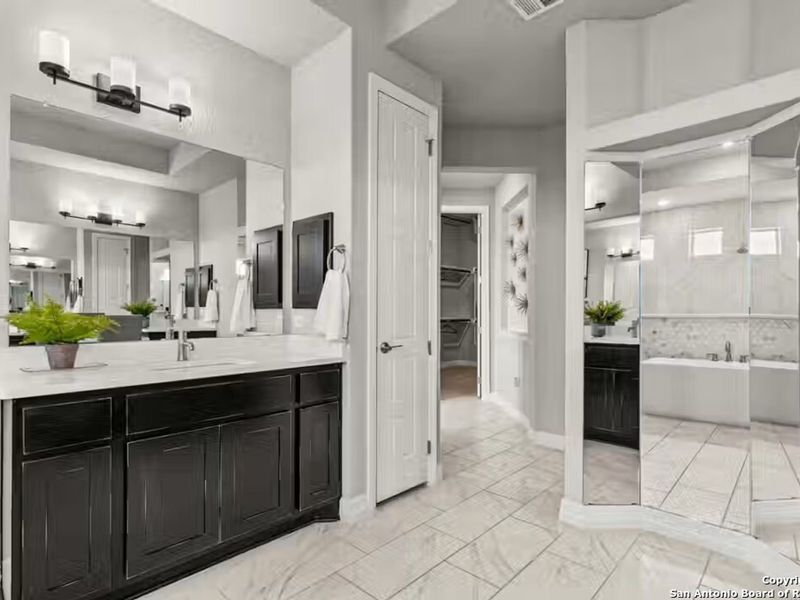 Furnished interior view inside a new home in Potranco Oaks, Castroville (Image 24).