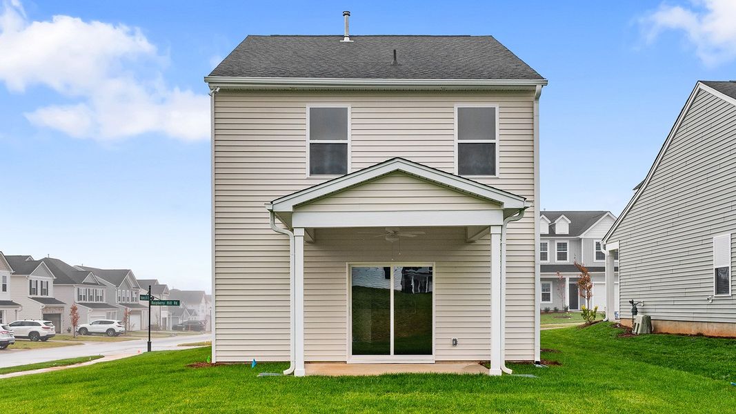 Exterior details and patio area of a home in Hanes Lake, Winston-Salem (Image 20).
