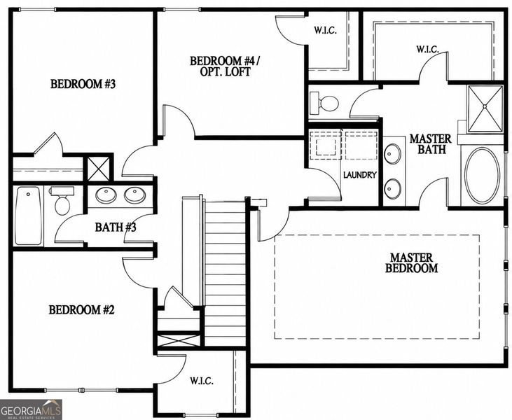 2D floor plan layout of this home in Harley Farms South, Bonaire, GA (Image 4).