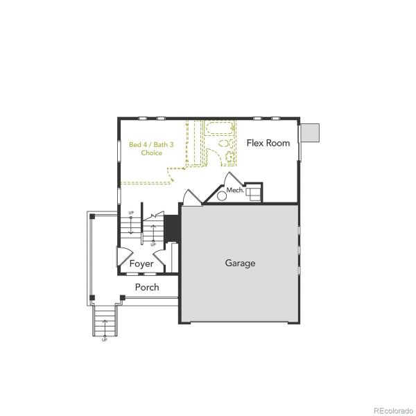 2D floor plan layout of this home in Erie Highlands, Erie, CO (Image 4).