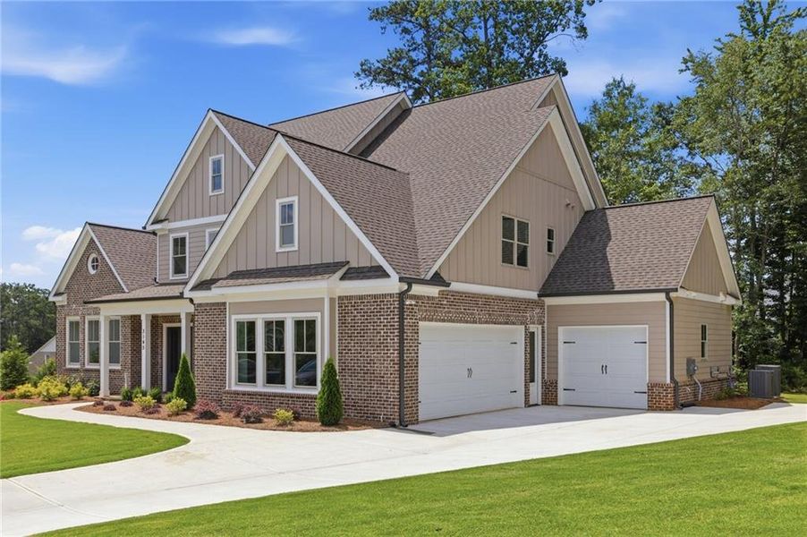 Front exterior of a new home in , Marietta, GA, highlighting curb appeal (Image 19). Front exterior of a new home in , Marietta, GA, highlighting curb appeal (Image 19).