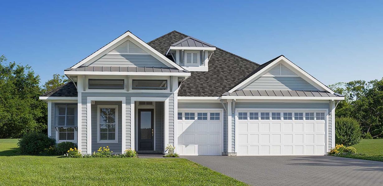 Representative exterior photo of a completed home built from the Lola - Hidden Creek by MasterCraft Builder Group in SilverLeaf, St. Augustine, FL (Image 22).
