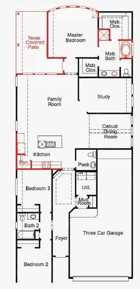 2D floor plan layout of this home in The Highlands, Porter, TX (Image 4).