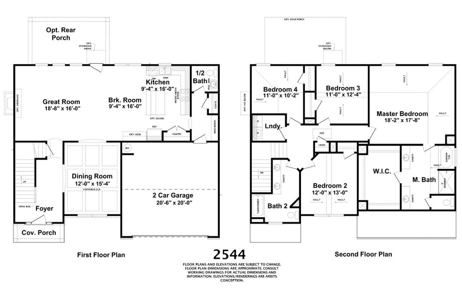 2D floor plan layout for the St. Augustine by Designer Homes of Georgia in Austin Heights, North Augusta, SC (Image 2).