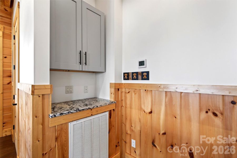 Coffee nook or beverage station.