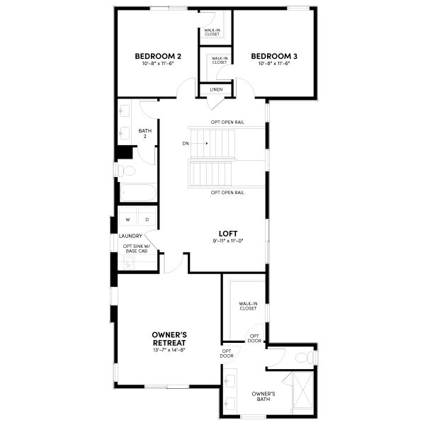 2D floor plan layout for the Spark One by Brookfield Residential in Uplands, Westminster, CO (Image 7).