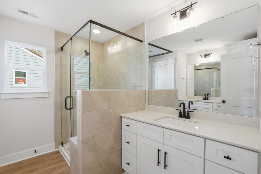Furnished interior view inside a new home in Blythe Mill Townhomes, Waxhaw (Image 12). Furnished interior view inside a new home in Blythe Mill Townhomes, Waxhaw (Image 12).