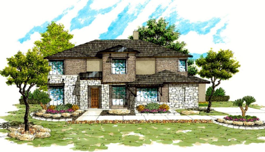 Representative rendering of the exterior for the 3835 by Texas Homes (Image 9).