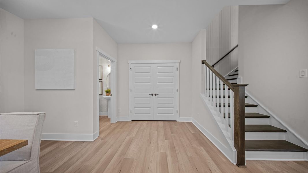 Representative furnished interior of a home built from the Harlow by DRB Homes in Bayberry, Raleigh (Image 34).