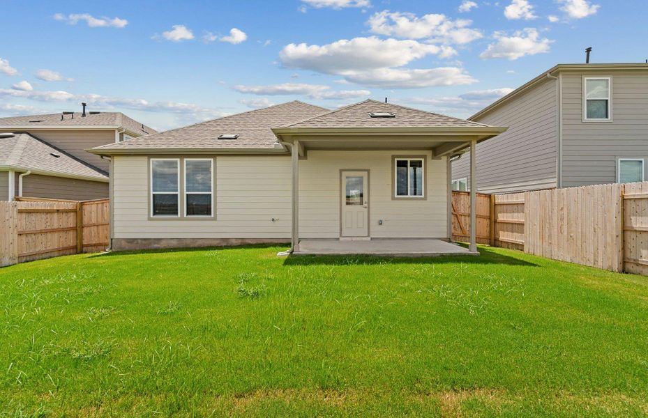 Front exterior of a new home in Patterson Ranch, Georgetown, TX, highlighting curb appeal (Image 1). Front exterior of a new home in Patterson Ranch, Georgetown, TX, highlighting curb appeal (Image 1).