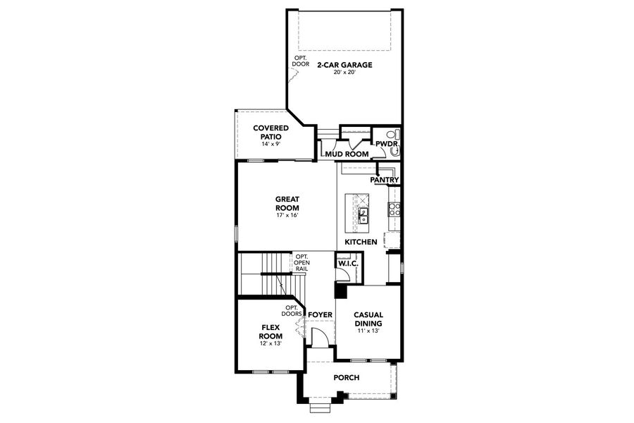 2D floor plan layout for the Vail by Brightland Homes in Westerly, Erie, CO (Image 4).