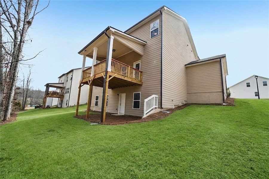 Exterior details and patio area of a home in Rosewood Lake Estates, Hoschton (Image 34). Exterior details and patio area of a home in Rosewood Lake Estates, Hoschton (Image 34).