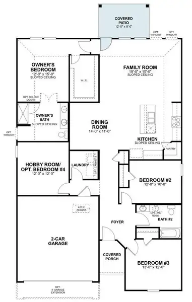 2D floor plan layout of this home in Willow Springs, Buda, TX (Image 3).
