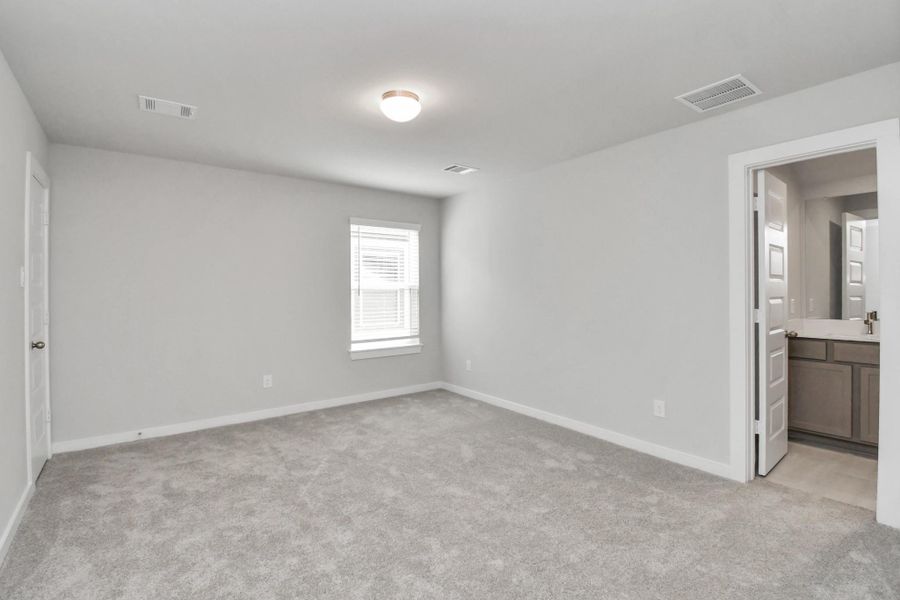 Generously sized secondary bedrooms featuring spacious closets, soft and inviting carpeting underfoot, large windows allowing plenty of natural light, and the added touch of privacy blinds for your personal retreat.