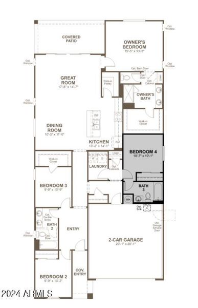 EDO I - lot 24 - Floor Plan Larimar 4bed