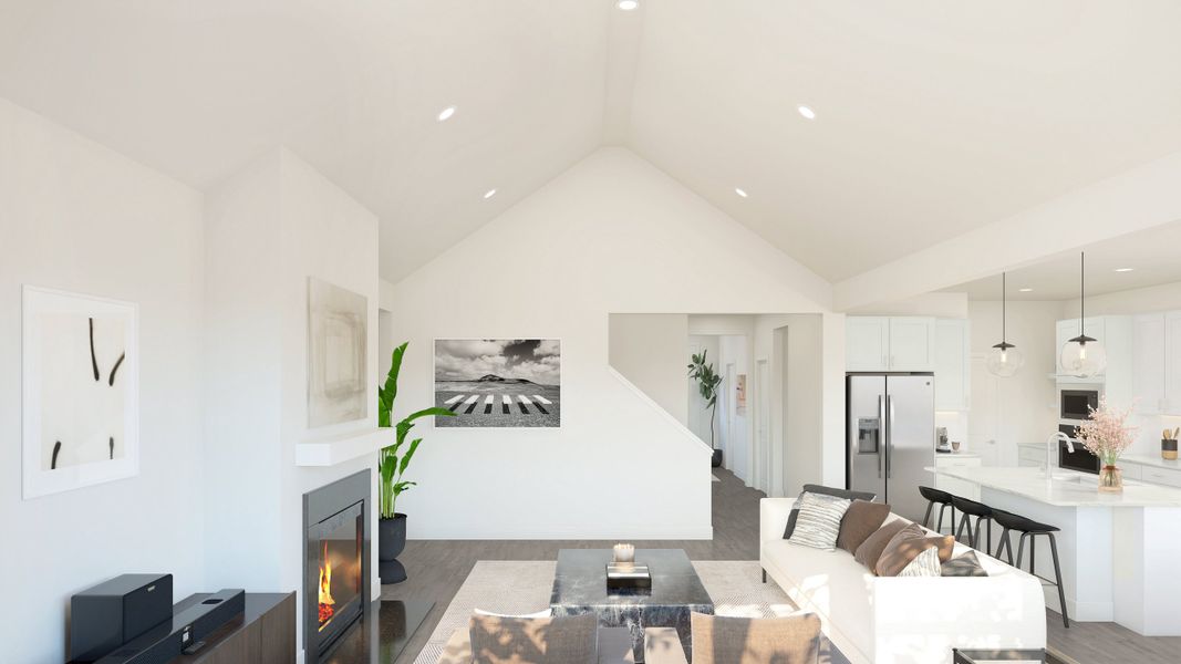 Vaulted ceiling in great room Vaulted ceiling in great room