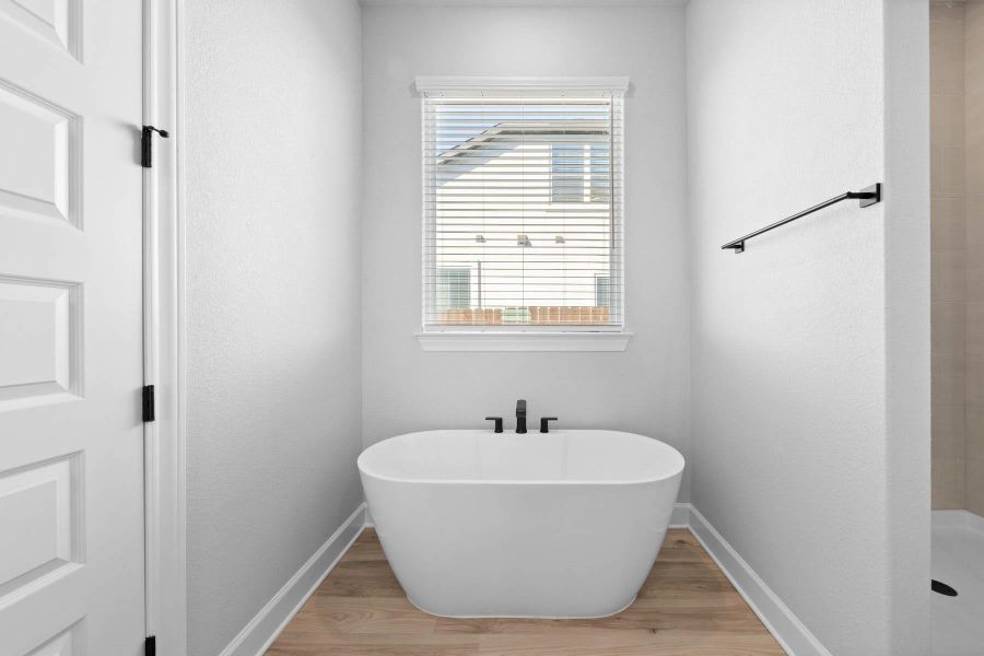 Relax in the large soaking tub or enjoy the spacious, standing shower.
