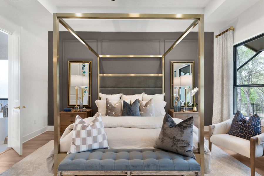 Furnished interior view inside a new home in Enchanted Bluff, Garden Ridge (Image 35).