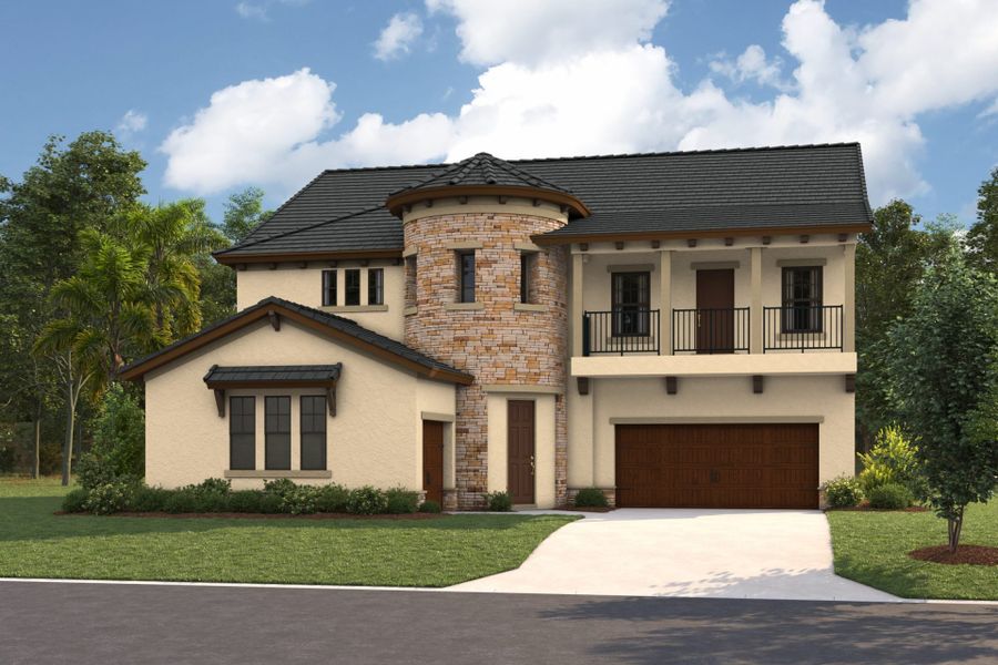 Representative exterior photo of a completed home built from the Madeira III by Homes by WestBay in Pasadena Ridge, Pasadena Hills, FL (Image 6).