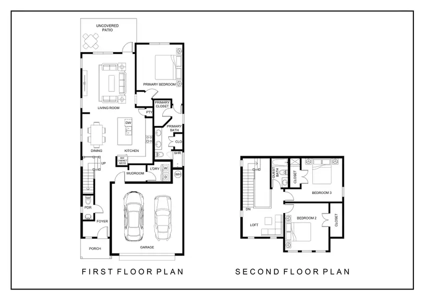 2D floor plan layout for the The Redwood by Greentech Homes LLC in Heritage Walk, Chattanooga, TN (Image 4).