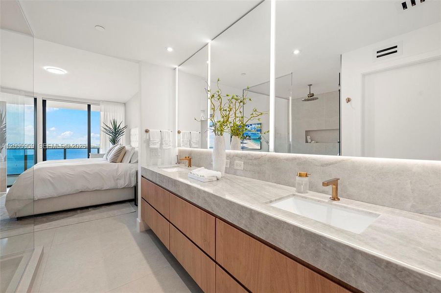 Furnished interior view inside a new home in , Miami (Image 16).