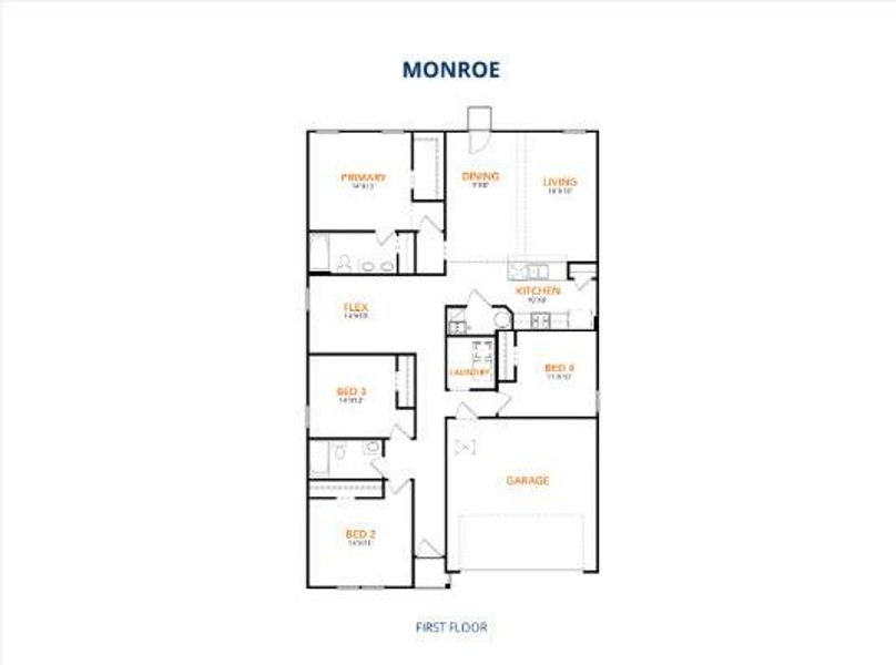 2D floor plan layout of this home in Villages of Mayfield, Cleburne, TX (Image 3). 2D floor plan layout of this home in Villages of Mayfield, Cleburne, TX (Image 3).