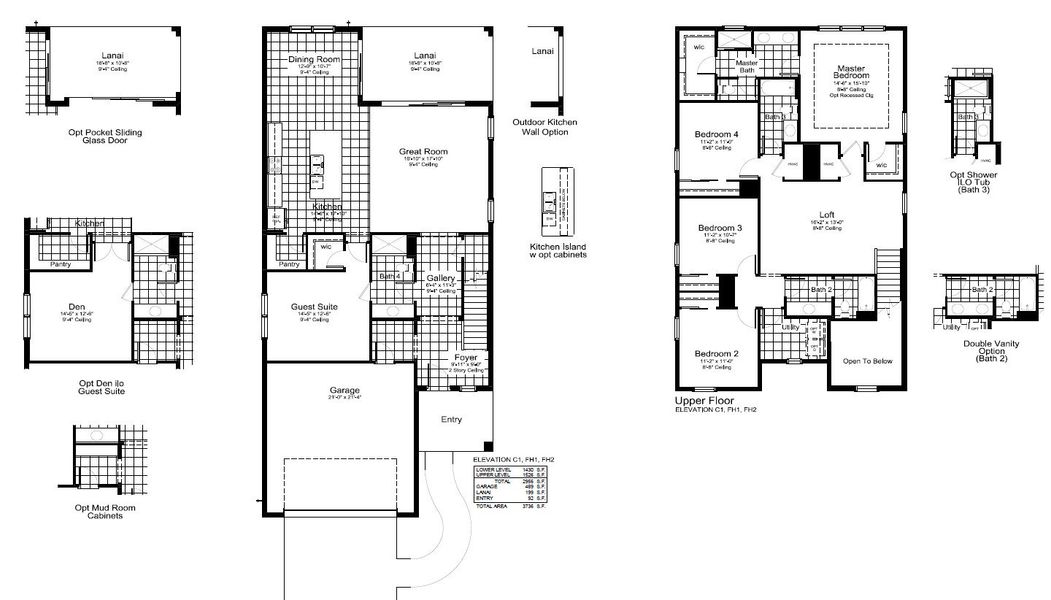2D floor plan layout of this home in Palm Grove, Lakewood Ranch, FL (Image 3).