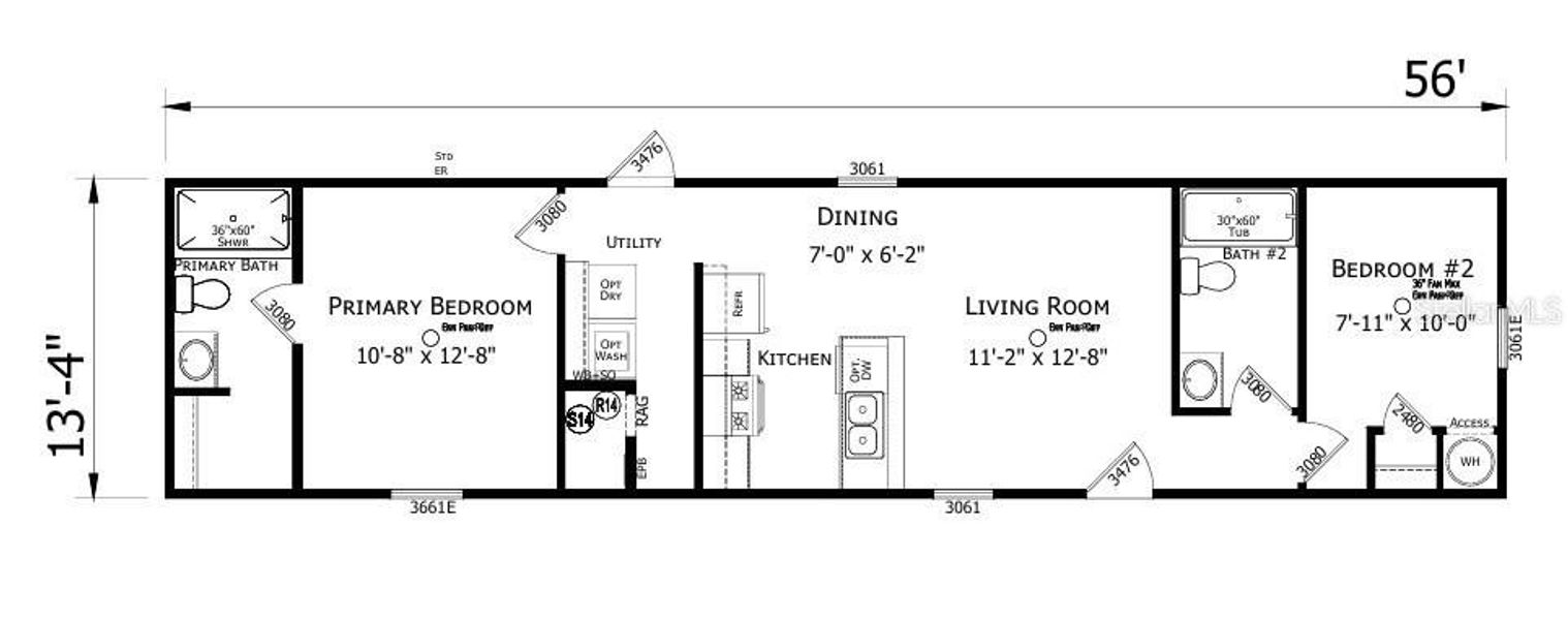 2D floor plan layout of this home in , Dunnellon, FL (Image 3).