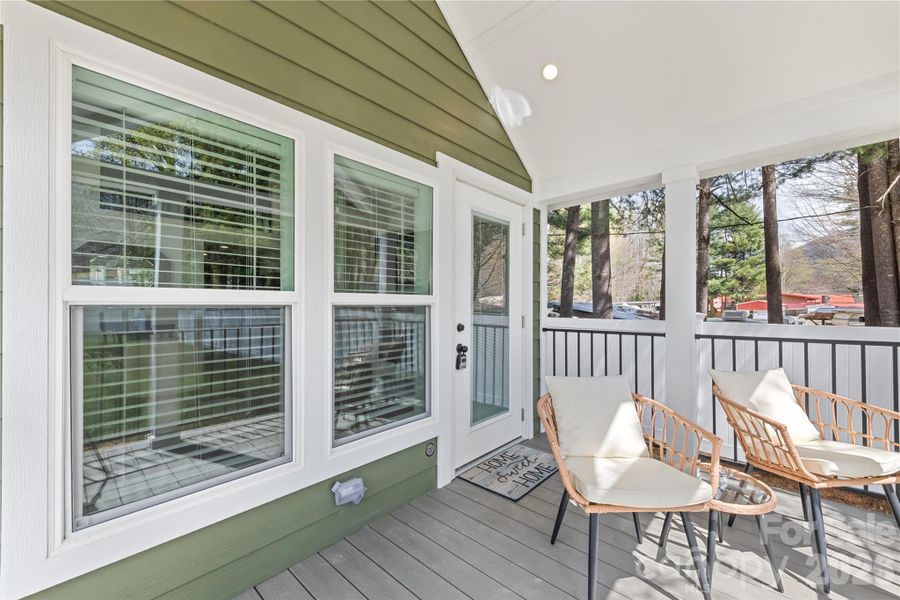 Exterior details and patio area of a home in , Maggie Valley (Image 19).