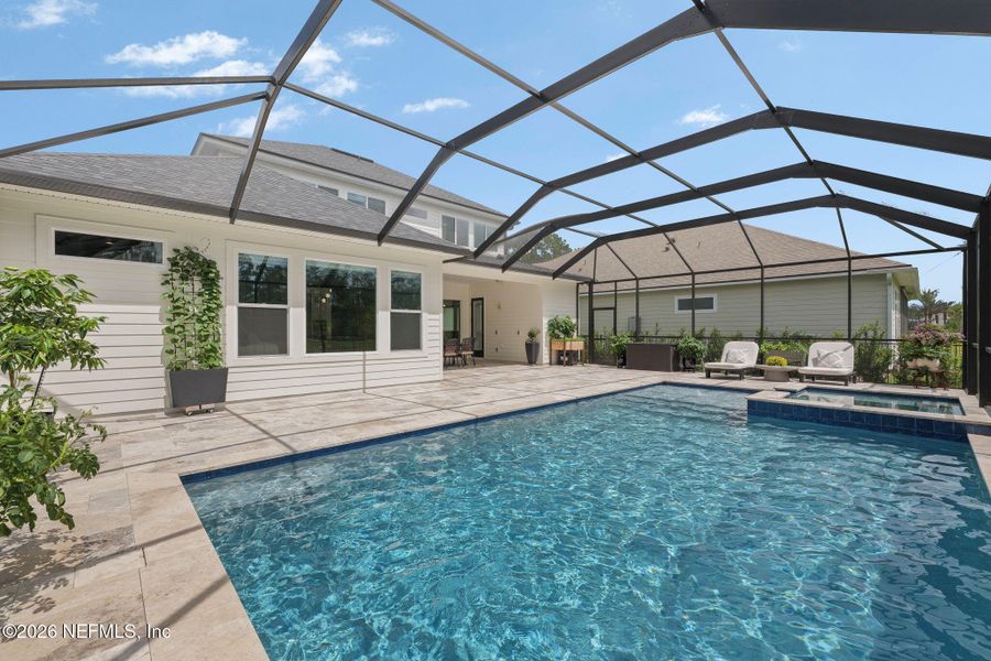Exterior details and patio area of a home in Palm Crest at Seabrook, Ponte Vedra (Image 26). Exterior details and patio area of a home in Palm Crest at Seabrook, Ponte Vedra (Image 26).
