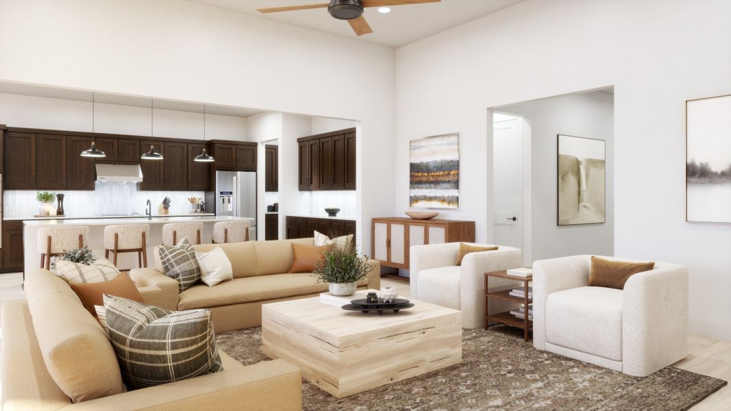Representative furnished interior of a home built from the 5002 by Risewell Homes in Freedom at Anthem, Kyle (Image 3). Representative furnished interior of a home built from the 5002 by Risewell Homes in Freedom at Anthem, Kyle (Image 3).