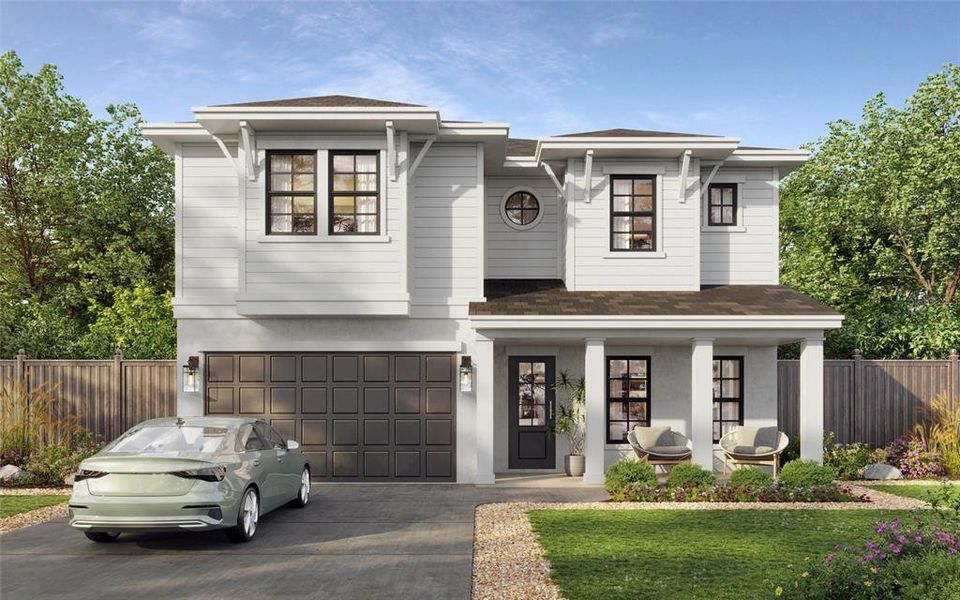 Front exterior of a new home in , Tampa, FL, highlighting curb appeal (Image 2). Front exterior of a new home in , Tampa, FL, highlighting curb appeal (Image 2).