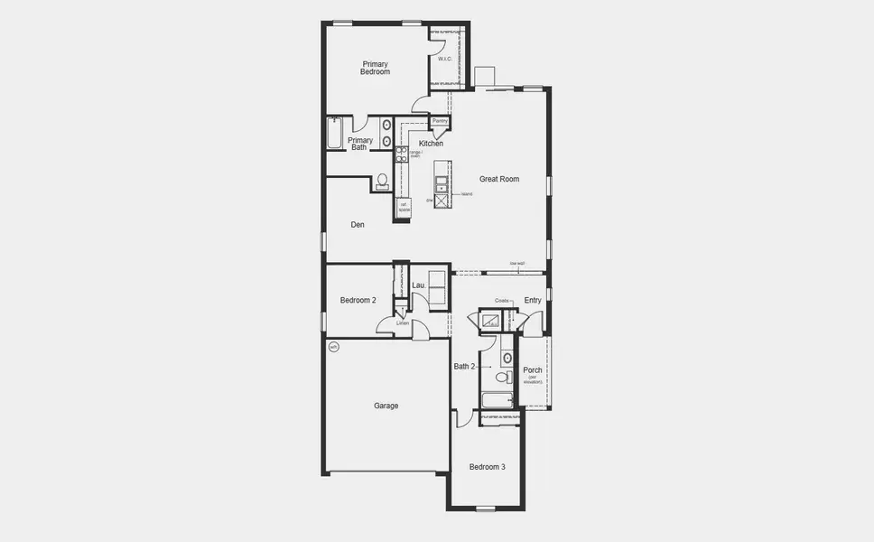 2D floor plan layout for the Plan 1866 by KB Home in Canoe Creek Reserve II, St. Cloud, FL (Image 3). 2D floor plan layout for the Plan 1866 by KB Home in Canoe Creek Reserve II, St. Cloud, FL (Image 3).