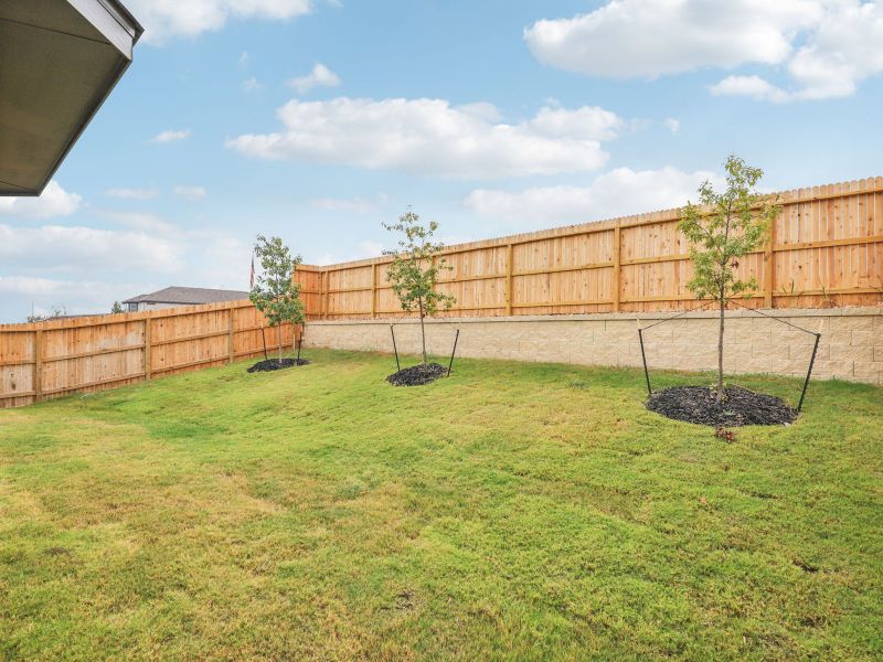 Back Yard of elevation B of a Callaghan in a Meritage Homes community.