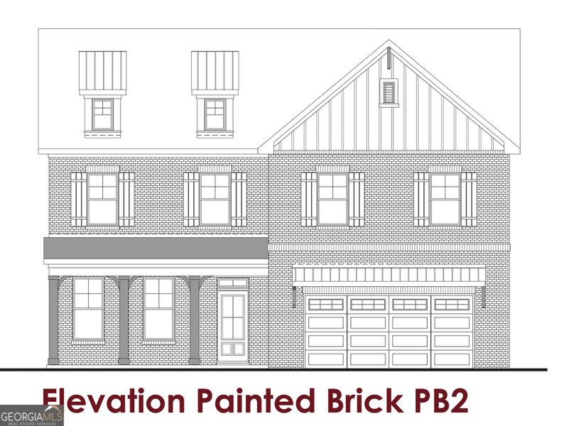 Front exterior of a new home in Rosewood Lake Estates, Hoschton, GA, highlighting curb appeal (Image 2).