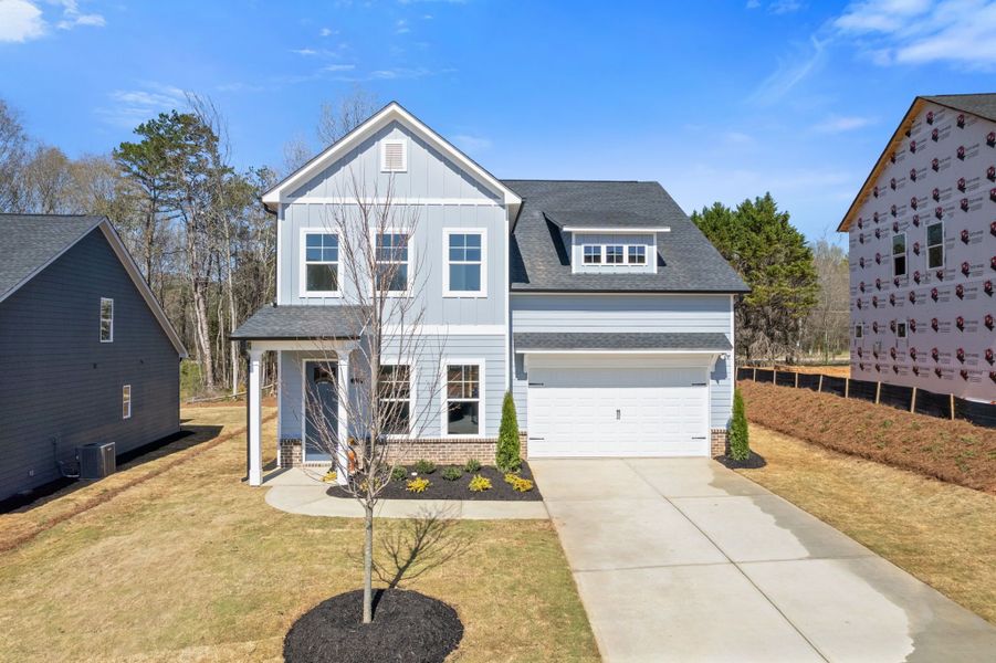 Representative exterior photo of a completed home built from the Stafford by Crawford Creek Communities in Red Bird Manor, Jefferson, GA (Image 1).