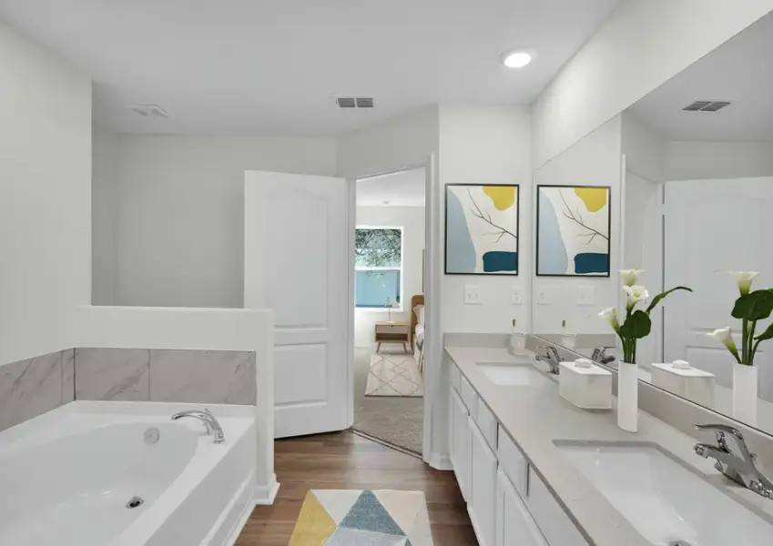 Get ready for your day in the spacious master bathroom Get ready for your day in the spacious master bathroom