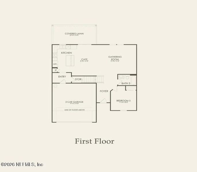 2D floor plan layout of this home in Wells Landing, Jacksonville, FL (Image 3).