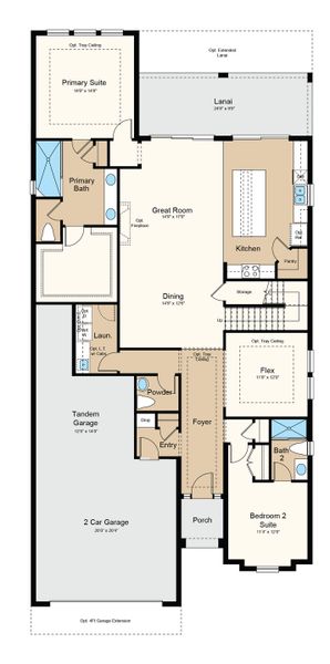 2D floor plan layout of this home in Skye Ranch Community Group Page, Sarasota, FL (Image 5).