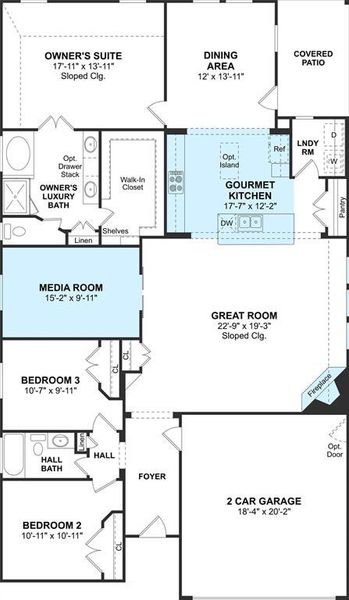 The Juniper II floor plan by K. Hovnanian® Homes. 1st Floor shown. *Prices, plans, dimensions, features, specifications, materials, and availability of homes or communities are subject to change without notice or obligation.