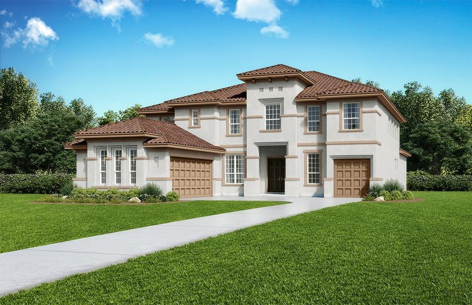 Representative exterior photo of a completed home built from the Amalfi by Landon Homes in Lexington Frisco, Frisco, TX (Image 2). Representative exterior photo of a completed home built from the Amalfi by Landon Homes in Lexington Frisco, Frisco, TX (Image 2).